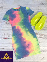 Sherbert Tie dye Bodycon dress