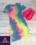 Sherbert Tie dye Bodycon dress